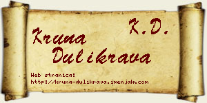 Kruna Dulikrava vizit kartica